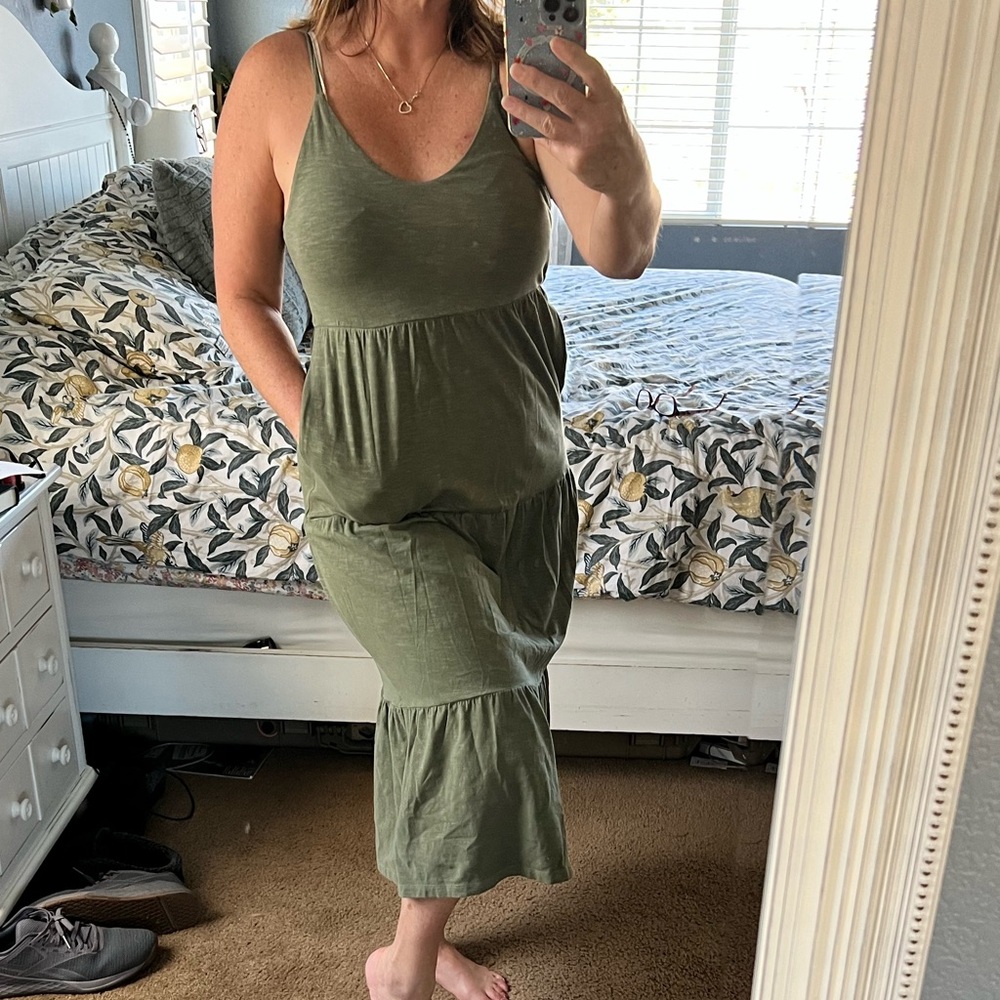NWT Old Navy Olive Spaghetti Strap Maxi Dress